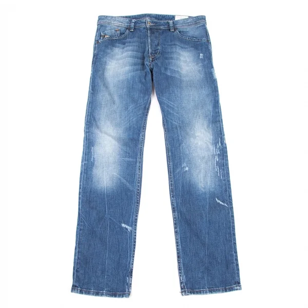 ディーゼルDIESEL DARRON 008SV ダメージ加工デニムパンツ ブルー33 K-116570_001