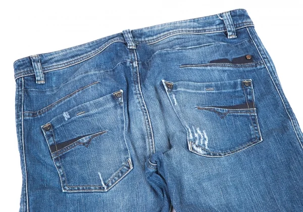 ディーゼルDIESEL DARRON 008SV ダメージ加工デニムパンツ ブルー33 K-116570_012