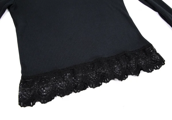 ジュニアゴルチエJUNIOR GAULTIER 裾レースリブカットソー 紺40 K-116586_010