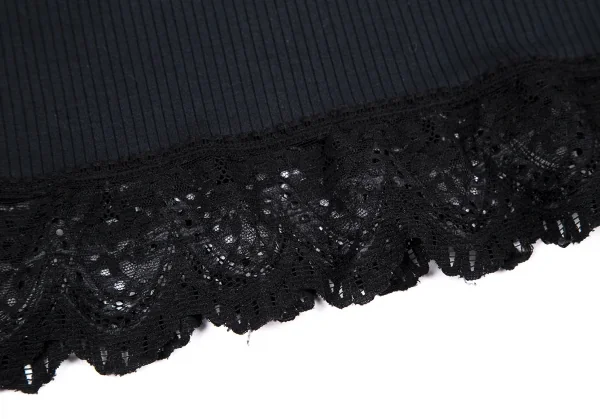 ジュニアゴルチエJUNIOR GAULTIER 裾レースリブカットソー 紺40 K-116586_011