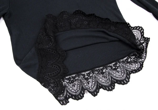 ジュニアゴルチエJUNIOR GAULTIER 裾レースリブカットソー 紺40 K-116586_012