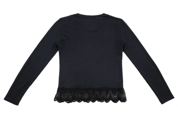 ジュニアゴルチエJUNIOR GAULTIER 裾レースリブカットソー 紺40 K-116586_013