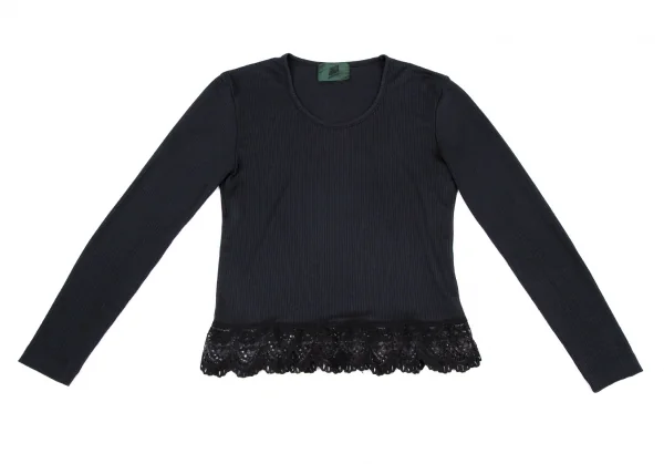 ジュニアゴルチエJUNIOR GAULTIER 裾レースリブカットソー 紺40 K-116586_002