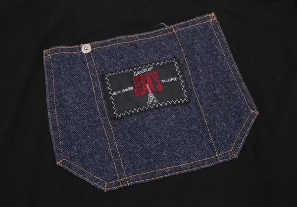 ゴルチエジーンズGAULTIER JEAN'S デニムポケットTシャツワンピース 黒40 K-116591_010