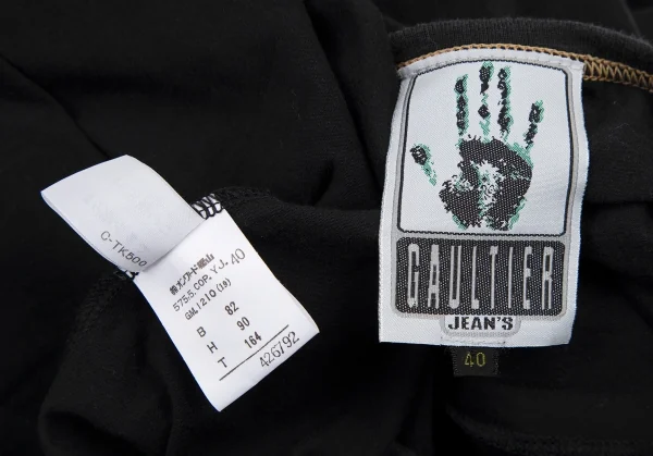 ゴルチエジーンズGAULTIER JEAN'S デニムポケットTシャツワンピース 黒40 K-116591_019
