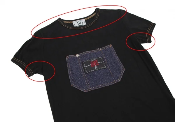 ゴルチエジーンズGAULTIER JEAN'S デニムポケットTシャツワンピース 黒40 K-116591_003