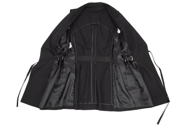 ジャンポールゴルチエ クラシックJean Paul GAULTIER CLASSIQUE コットンノースリーブベルテッドジャケット 黒40 K-116594_014