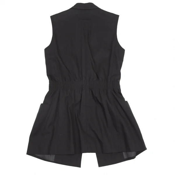 ジャンポールゴルチエ クラシックJean Paul GAULTIER CLASSIQUE コットンノースリーブベルテッドジャケット 黒40 K-116594_015