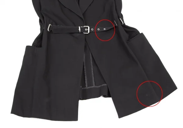 ジャンポールゴルチエ クラシックJean Paul GAULTIER CLASSIQUE コットンノースリーブベルテッドジャケット 黒40 K-116594_008