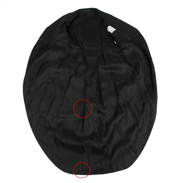 ヨウジヤマモト ファムYohji Yamamoto FEMME ウールストライプロングコート 黒S K-116602_011