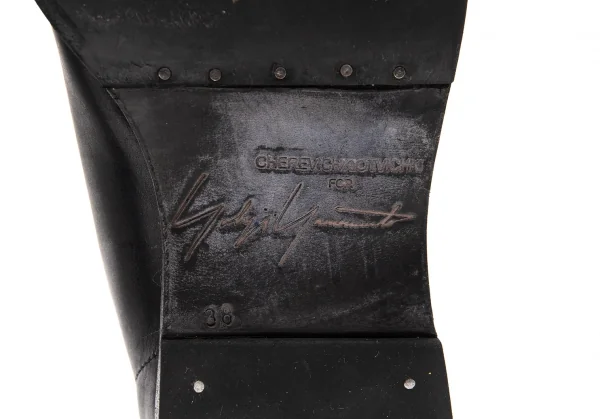 シェレヴィッキオヴィッキフォーヨウジヤマモトCHEREVICHKIOTVICHKI FOR Yohji Yamamoto ストラップレザーパンプス 黒38(25位) K-116608_017