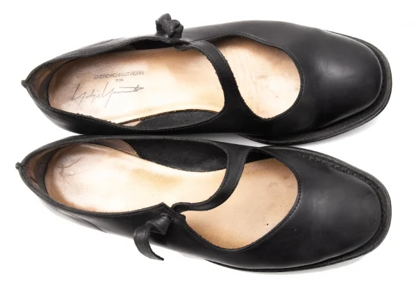 シェレヴィッキオヴィッキフォーヨウジヤマモトCHEREVICHKIOTVICHKI FOR Yohji Yamamoto ストラップレザーパンプス 黒38(25位) K-116608_002