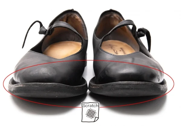 シェレヴィッキオヴィッキフォーヨウジヤマモトCHEREVICHKIOTVICHKI FOR Yohji Yamamoto ストラップレザーパンプス 黒38(25位) K-116608_004