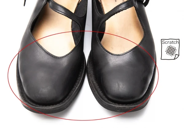 シェレヴィッキオヴィッキフォーヨウジヤマモトCHEREVICHKIOTVICHKI FOR Yohji Yamamoto ストラップレザーパンプス 黒38(25位) K-116608_005