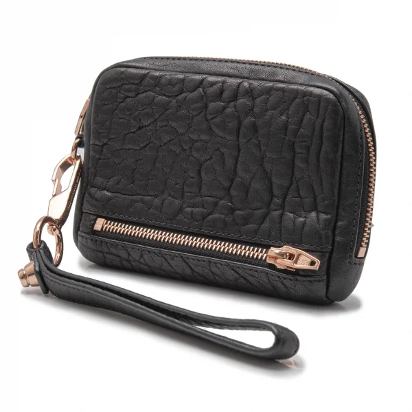アレキサンダーワンALEXANDER WANG ストラップレザーマルチポーチ 黒 K-116626_001