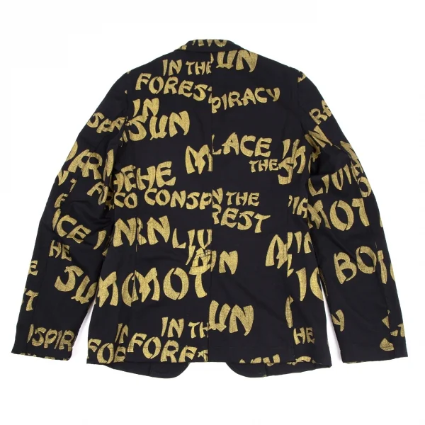 コムデギャルソンオムプリュスCOMME des GARCONS HOMME PLUS ラメプリント１Bウールギャバジャケット 紺金S K-116648_013