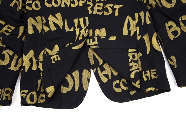 コムデギャルソンオムプリュスCOMME des GARCONS HOMME PLUS ラメプリント１Bウールギャバジャケット 紺金S K-116648_014