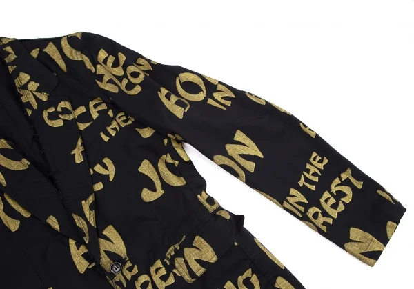 コムデギャルソンオムプリュスCOMME des GARCONS HOMME PLUS ラメプリント１Bウールギャバジャケット 紺金S K-116648_007