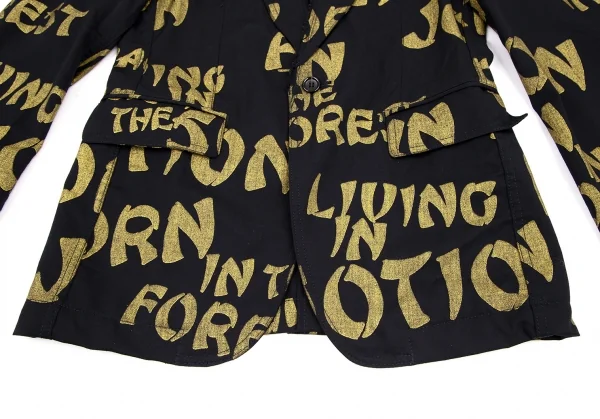 コムデギャルソンオムプリュスCOMME des GARCONS HOMME PLUS ラメプリント１Bウールギャバジャケット 紺金S K-116648_009