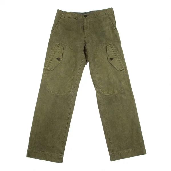 COMME des GARCONS HOMME Cotton Uneven Dyed Pants Green S K-116664_001