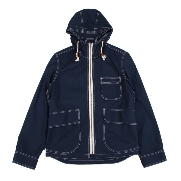アイ ジュンヤワタナベ マン コムデギャルソンeYe JUNYA WATANABE MAN COMME des GARCONS ホワイトステッチコットンマウンテンパーカー 紺S K-116666_001