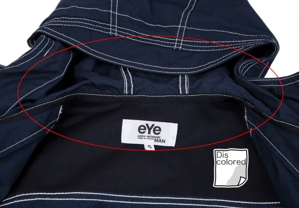 アイ ジュンヤワタナベ マン コムデギャルソンeYe JUNYA WATANABE MAN COMME des GARCONS ホワイトステッチコットンマウンテンパーカー 紺S K-116666_011