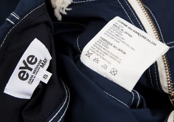 アイ ジュンヤワタナベ マン コムデギャルソンeYe JUNYA WATANABE MAN COMME des GARCONS ホワイトステッチコットンマウンテンパーカー 紺S K-116666_015