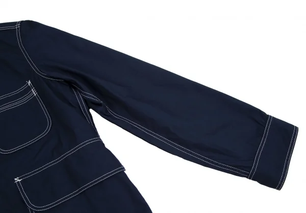 アイ ジュンヤワタナベ マン コムデギャルソンeYe JUNYA WATANABE MAN COMME des GARCONS ホワイトステッチコットンマウンテンパーカー 紺S K-116666_004