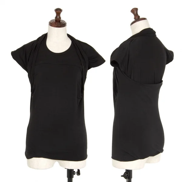 COMME des GARCONS Halter-neck Layered Design T-shirt Black S-M K-116681_001