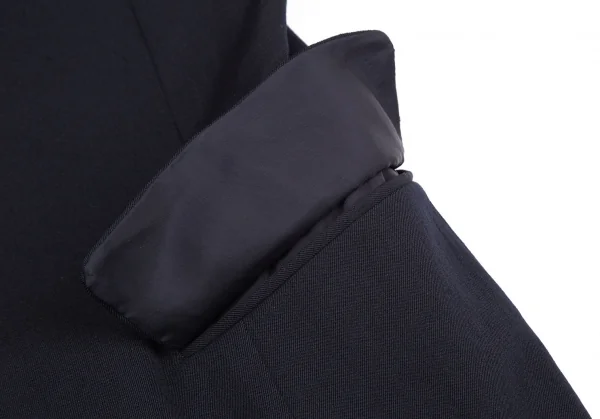 コムデギャルソンCOMME des GARCONSウールギャバカッティングデザインノースリーブジャケット 紺M K-116682_010