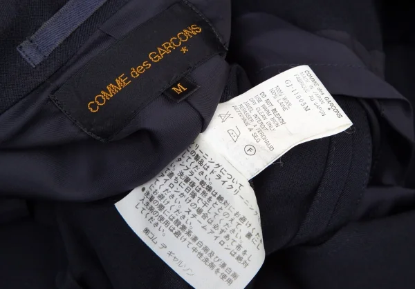 コムデギャルソンCOMME des GARCONSウールギャバカッティングデザインノースリーブジャケット 紺M K-116682_017