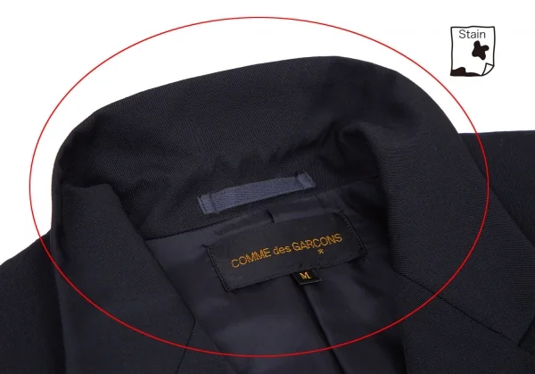 コムデギャルソンCOMME des GARCONSウールギャバカッティングデザインノースリーブジャケット 紺M K-116682_004