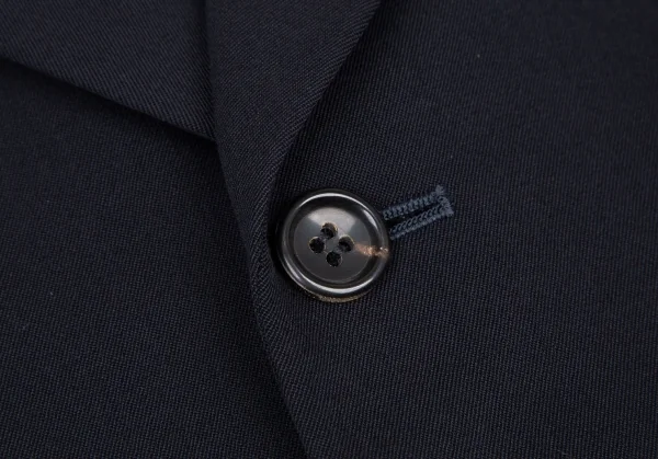 コムデギャルソンCOMME des GARCONSウールギャバカッティングデザインノースリーブジャケット 紺M K-116682_007