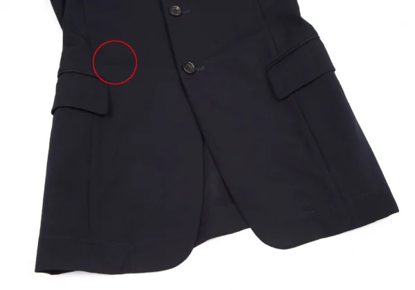 コムデギャルソンCOMME des GARCONSウールギャバカッティングデザインノースリーブジャケット 紺M K-116682_008