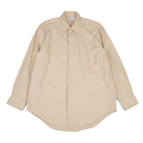 イッセイミヤケISSEY MIYAKEアイムプロダクト im product ドビーストライプシャツ ベージュM K-116686_001