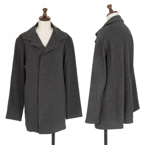 ヨウジヤマモト ノアールYohji Yamamoto NOIR ウールナイロンシャツジャケットセットアップ チャコール3 K-116701_002