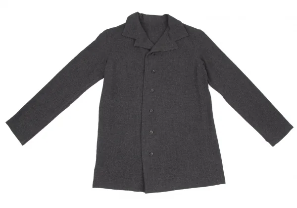 ヨウジヤマモト ノアールYohji Yamamoto NOIR ウールナイロンシャツジャケットセットアップ チャコール3 K-116701_003