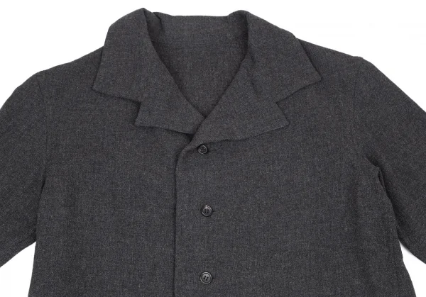 ヨウジヤマモト ノアールYohji Yamamoto NOIR ウールナイロンシャツジャケットセットアップ チャコール3 K-116701_004