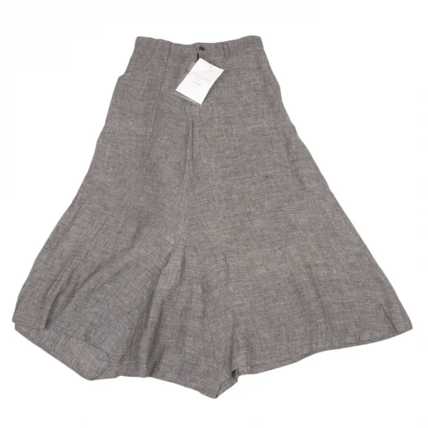 ヨウジヤマモト ノアールYohji Yamamoto NOIR リネンペンギンサルエルパンツ グレー1 K-116702_001