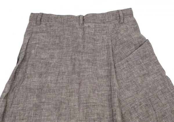 ヨウジヤマモト ノアールYohji Yamamoto NOIR リネンペンギンサルエルパンツ グレー1 K-116702_009