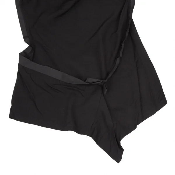 ヨウジヤマモト ファムYohji Yamamoto FEMME レーヨンギャバビッグアイレットホルターネックトップス 黒2 K-116707_011