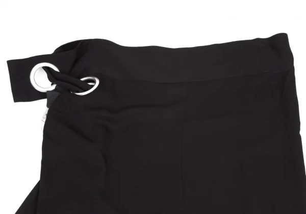 ヨウジヤマモト ファムYohji Yamamoto FEMME レーヨンギャバビッグアイレットスカート 黒1 K-116708_008