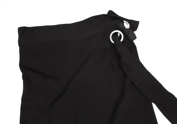 ヨウジヤマモト ファムYohji Yamamoto FEMME レーヨンギャバビッグアイレットセットアップ 黒2・1 K-116709_013