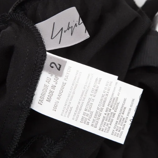 ヨウジヤマモト ファムYohji Yamamoto FEMME レーヨンギャバビッグアイレットセットアップ 黒2・1 K-116709_009