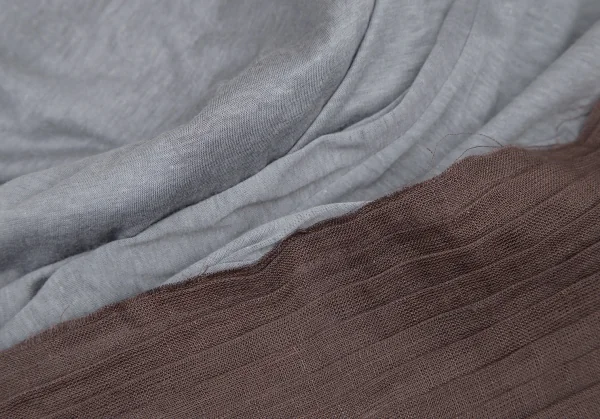 ヨウジヤマモト ファムYohji Yamamoto FEMME ピンタック切替カットソーシャツ グレー茶1 K-116710_014