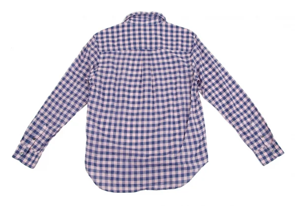 メルシーボークーmercibeaucoup コットンギンガムチェックシャツ ピンク青3 K-116720_011