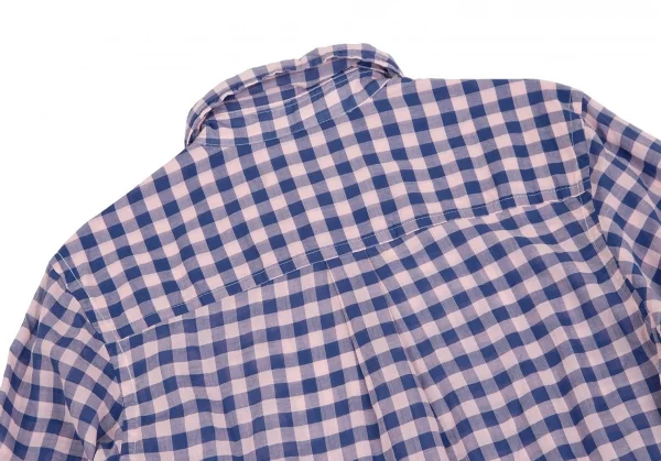メルシーボークーmercibeaucoup コットンギンガムチェックシャツ ピンク青3 K-116720_012