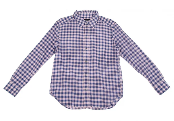 メルシーボークーmercibeaucoup コットンギンガムチェックシャツ ピンク青3 K-116720_002