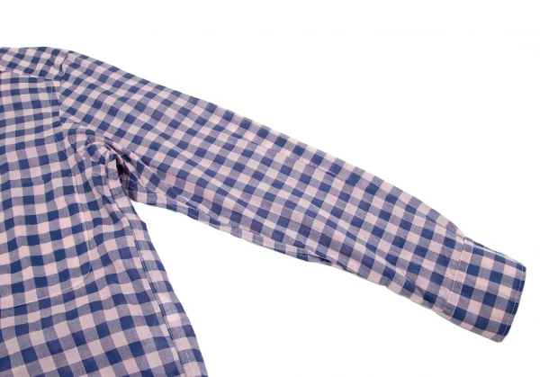 メルシーボークーmercibeaucoup コットンギンガムチェックシャツ ピンク青3 K-116720_007