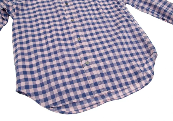 メルシーボークーmercibeaucoup コットンギンガムチェックシャツ ピンク青3 K-116720_009
